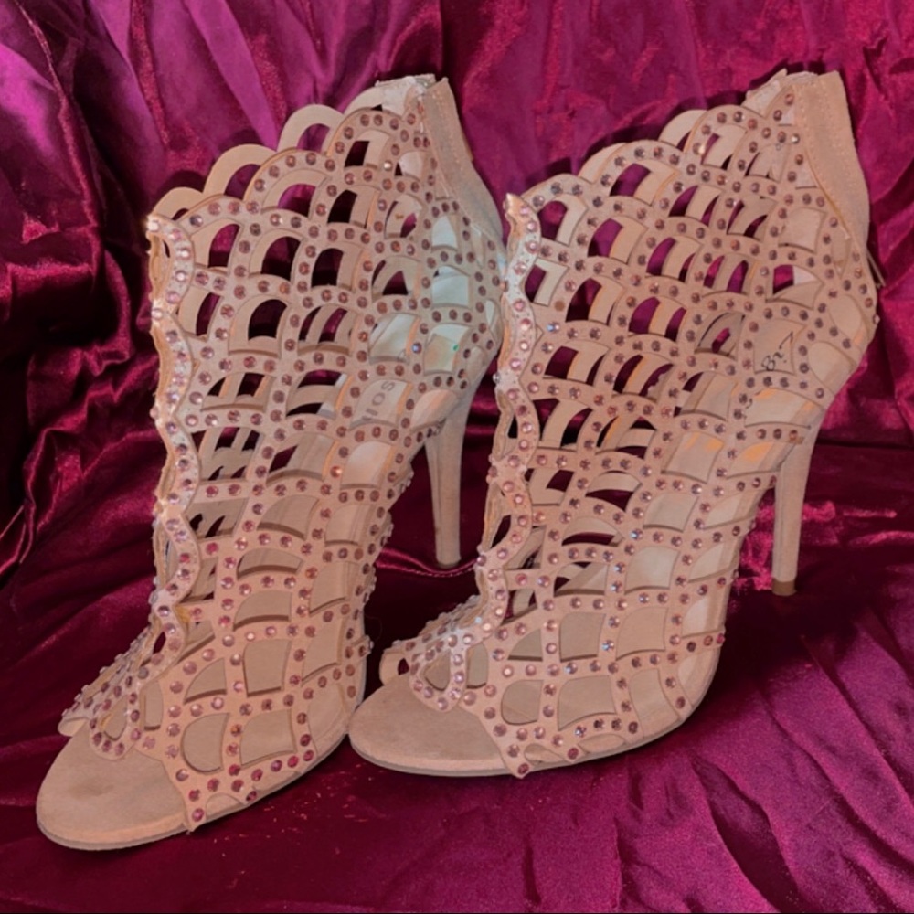 Sparkly Nude Heels